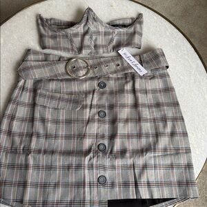 NWT For Love & Lemon skirt and bust top set
